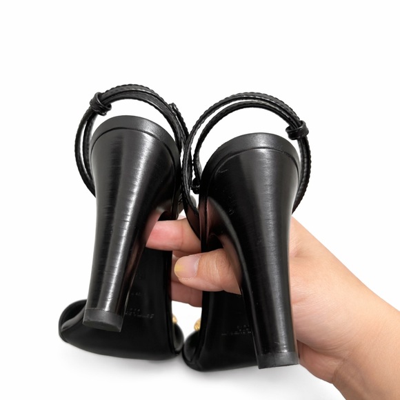 Authentic Saint Laurent Maillon 95 Sandal – Black Leather 36.5 EU - Picture 3 of 10